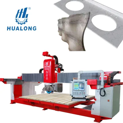 Personalização básica Hualong Machinery Italy Program Software 5 Axis CNC Bridge Saw Stone Tile Cutter Machine Cutting for Marble, Quartz Kitchen Countertop Making